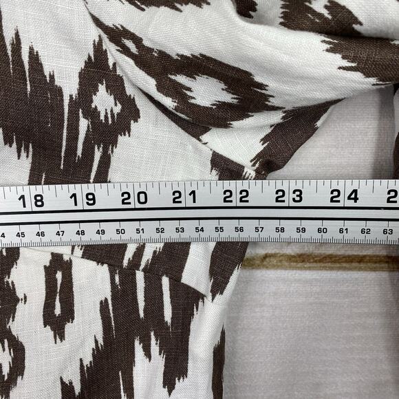 Chico's Womens Cardigan Top Sz 2 L 12 Brown White Open Front Tribal 3/4 Sleeve - Picture 8 of 11